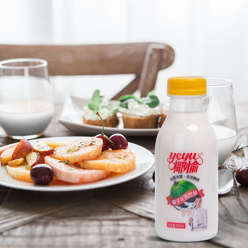 禪寶椰子牛乳飲品一口樂椰子牛奶飲料含乳果汁工廠直營350ml 瓶裝
